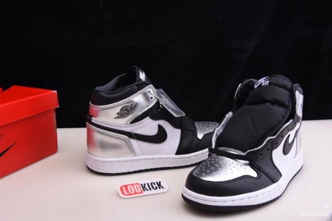 SILVER AIR 1 HIGH CD0461-001 OG JORDAN TOE WMNS 0808